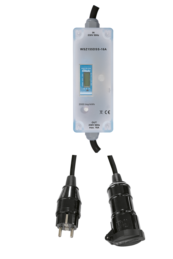 Eltako - Mobiele kWh teller, 16A MID, met universele stekker en koppe - 28016115