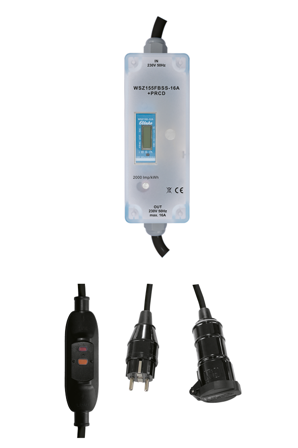 Eltako - Mobiele kWh teller, 16A MID, met universele stekker en koppe - 28016116