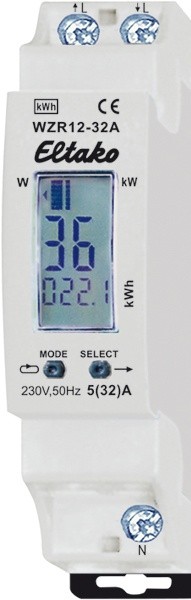 Eltako - Electr. LCD energiemeter met reset 32A geen MID - 28032410