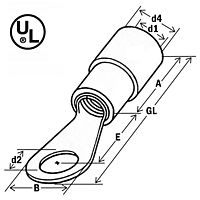 HAUPA - Ringkabelschoen geel geïsoleerd 4,0 6,0 M6 PVC - 260288