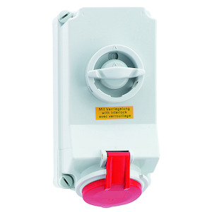 Bals - opbouw cee stopcontact 32A 3P+N+A 400V IP44, +schakelaar + v - 16043