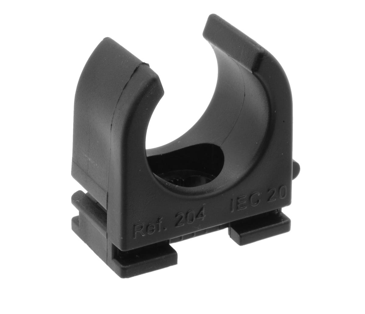 JSS - Aaneenschuifbare veerklem 20mm Zwart RAL 9005 - 204BLACK