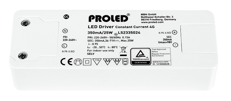 Proled - LED voeding gelijkstroom 350mA 15W Niet dimbaar - L52335014