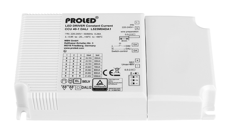 Proled - Schakelbare voeding CCU40 1 350 1050mA 24,5 45W Dali d - L523M04DA1