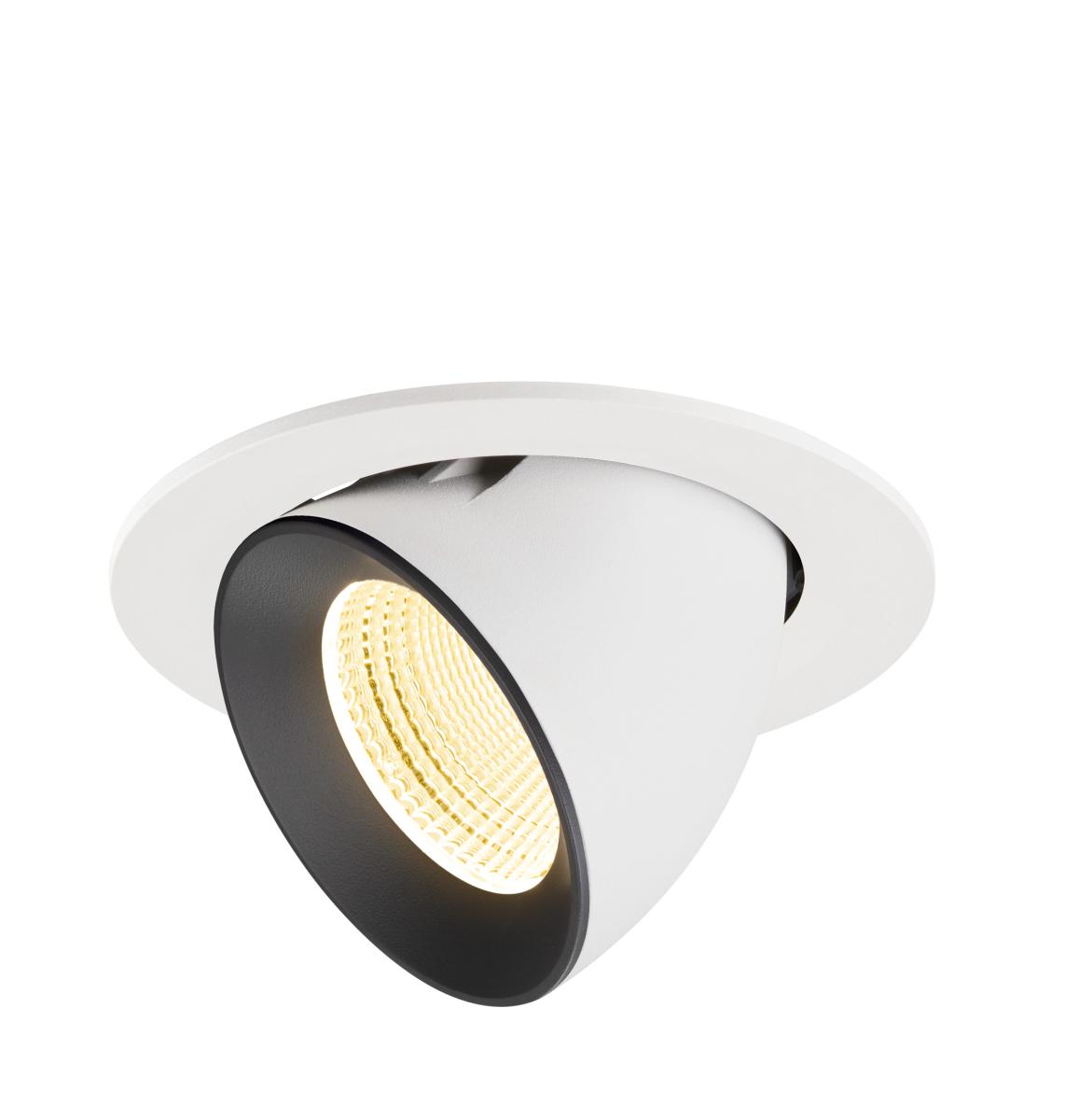 SLV - NUMINOS® GIMBLE L, plafondinbouwarmatuur wit/zwart 3000 K - 1009736