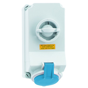 Bals - opbouw cee stopcontact 32A 3P+A 230V IP44, + schakelaar + ve - 16060