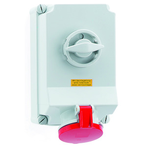 Bals - opbouw cee stopcontact 63A 3P+A 400V IP44, + schakelaar + ve - 16605