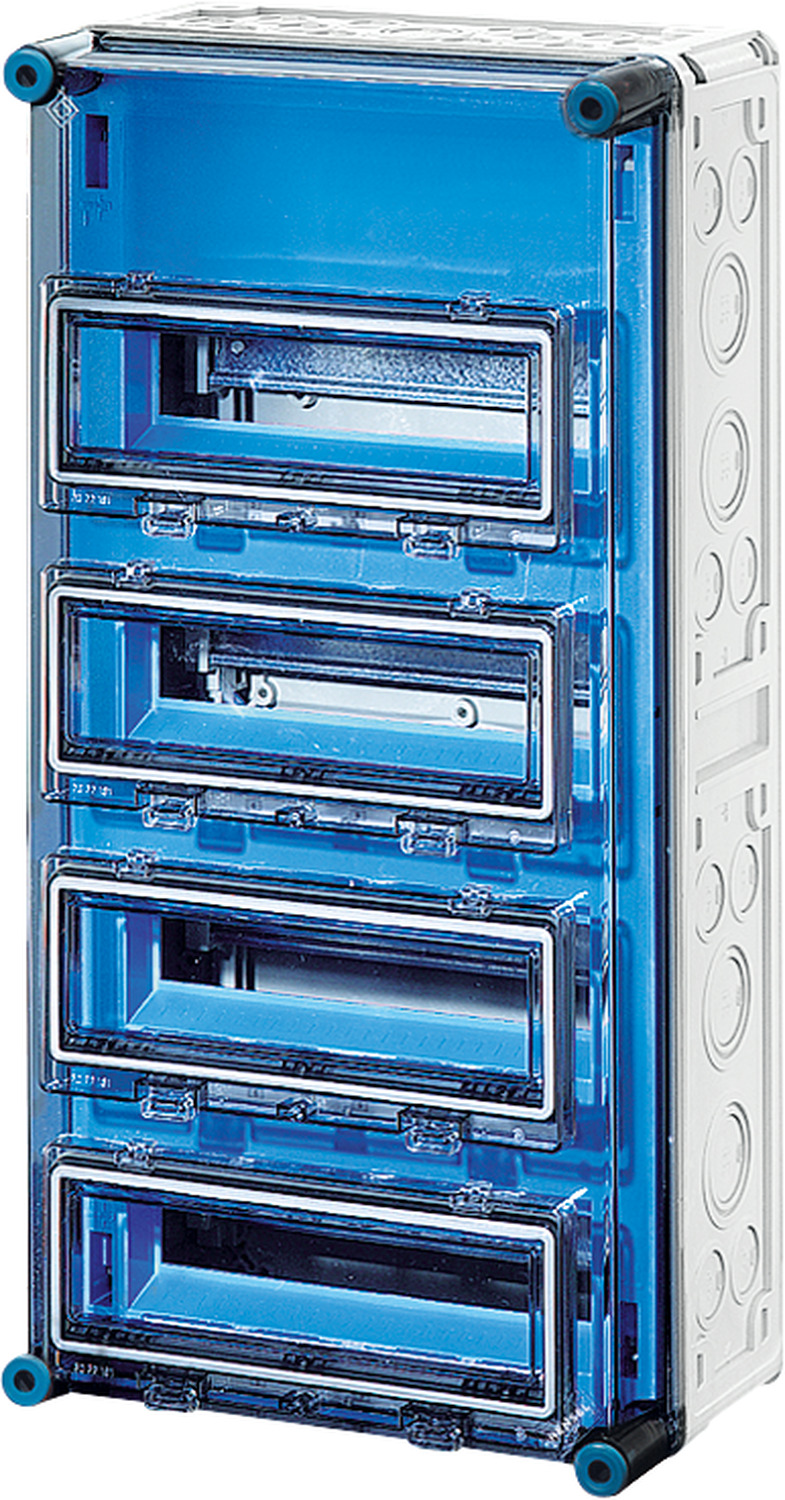 Hensel - MI behuizing voor automaten met klapdeksels 4x12 modules 600 - MI1445