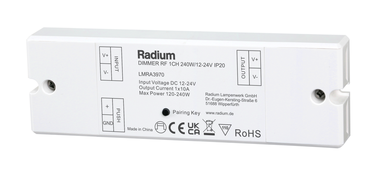 Radium - DIMMER RF 1CH 240W/12 24V IP20 - RALMRA3970