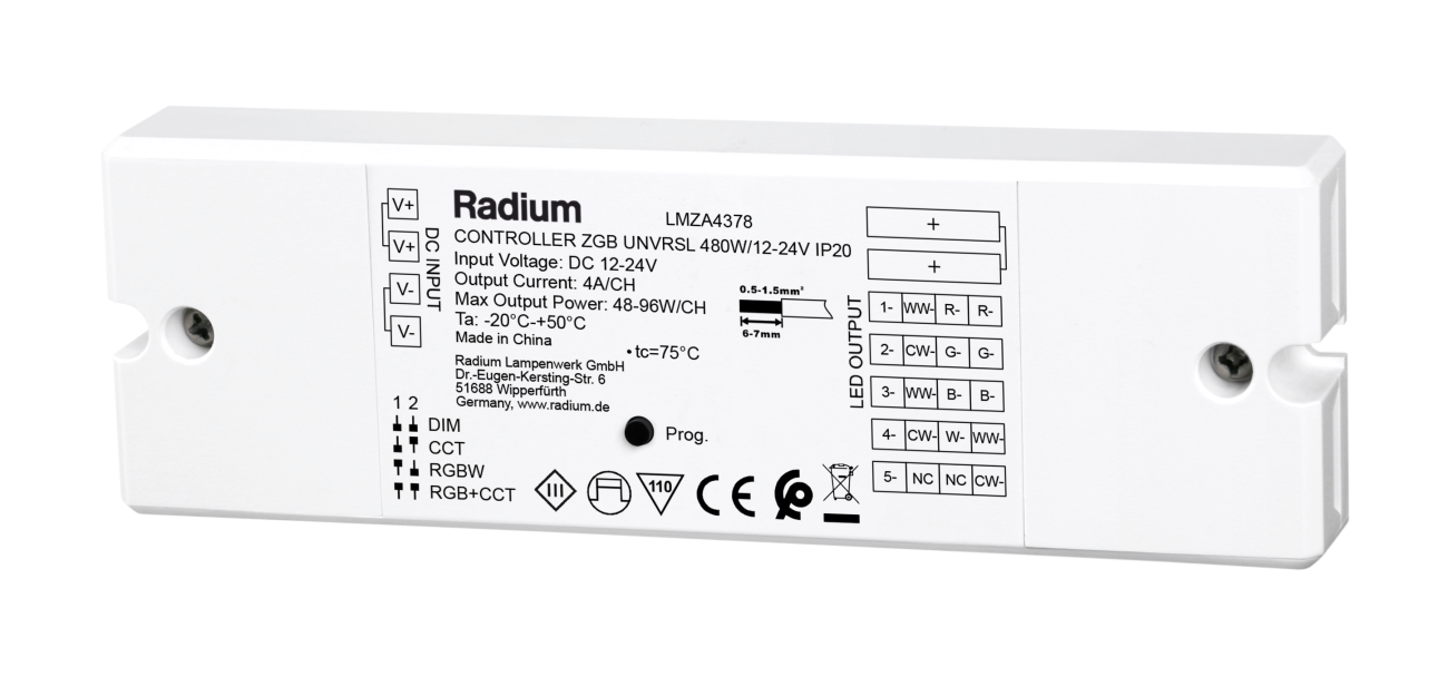 Radium - CONTROLLER ZGB UNVRSL 480W/12 24V IP20 - RALMZA4378