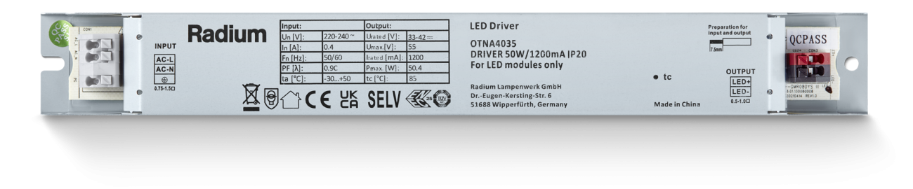 Radium - DRIVER 50W/1200mA IP20 - RAOTNA4035