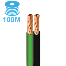 Kabel - Luidspreker 2x1,5 mm² Cca LSZH groen zwart 100m - *100LS215