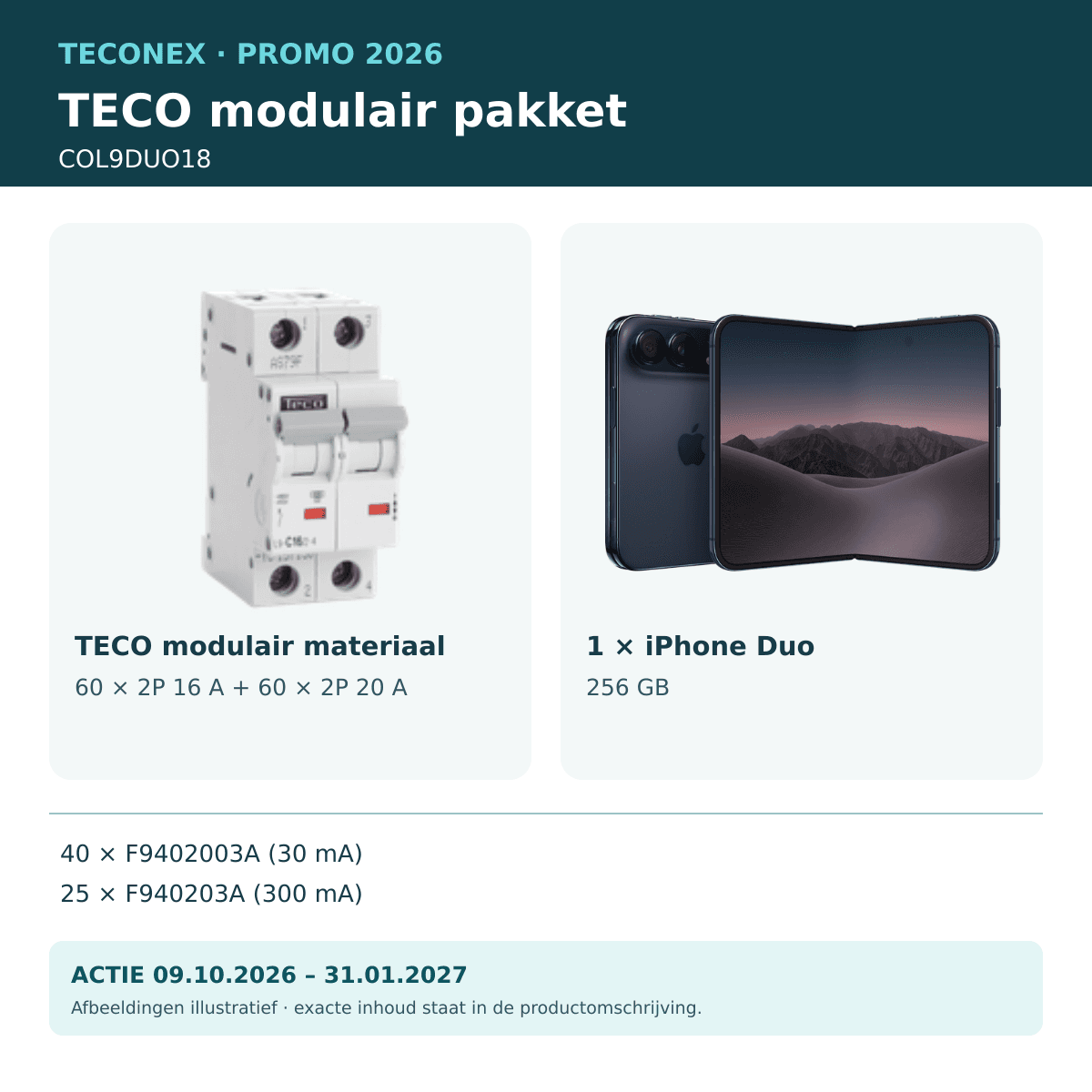 TECO - Promopakket iPhone Duo 2P 40 A - COL9DUO18