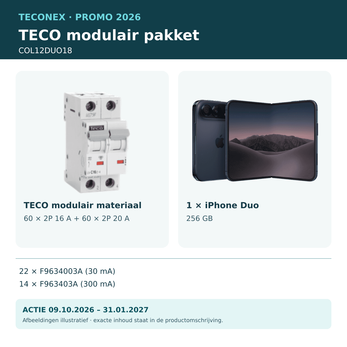 TECO - Promopakket iPhone Duo 4P 63 A - COL12DUO18