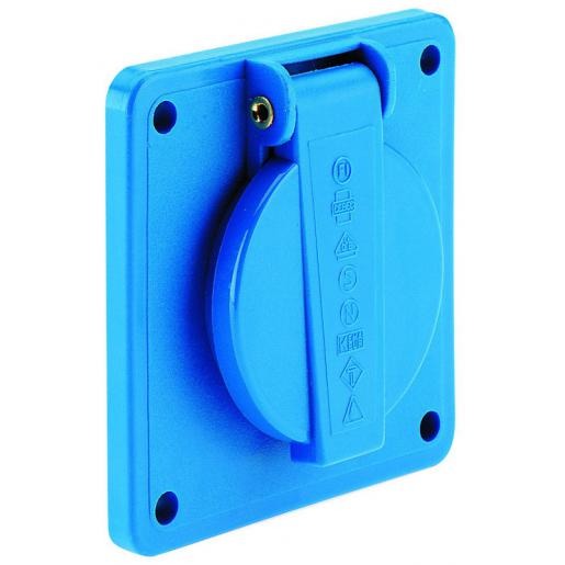 Bals - inbouwstopcontact 16A 2P+BA 230V IP54 75x75 blauwe kleur - 7161