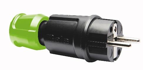 Bals - universele stekker 16A 250V IP44 zwart + groene Multi Grip - 7377