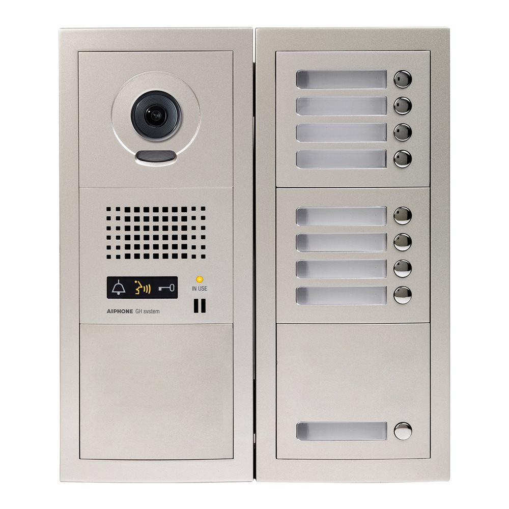 Aiphone - Samengestelde GT video deurpost met 9 drukknoppen - A01007923