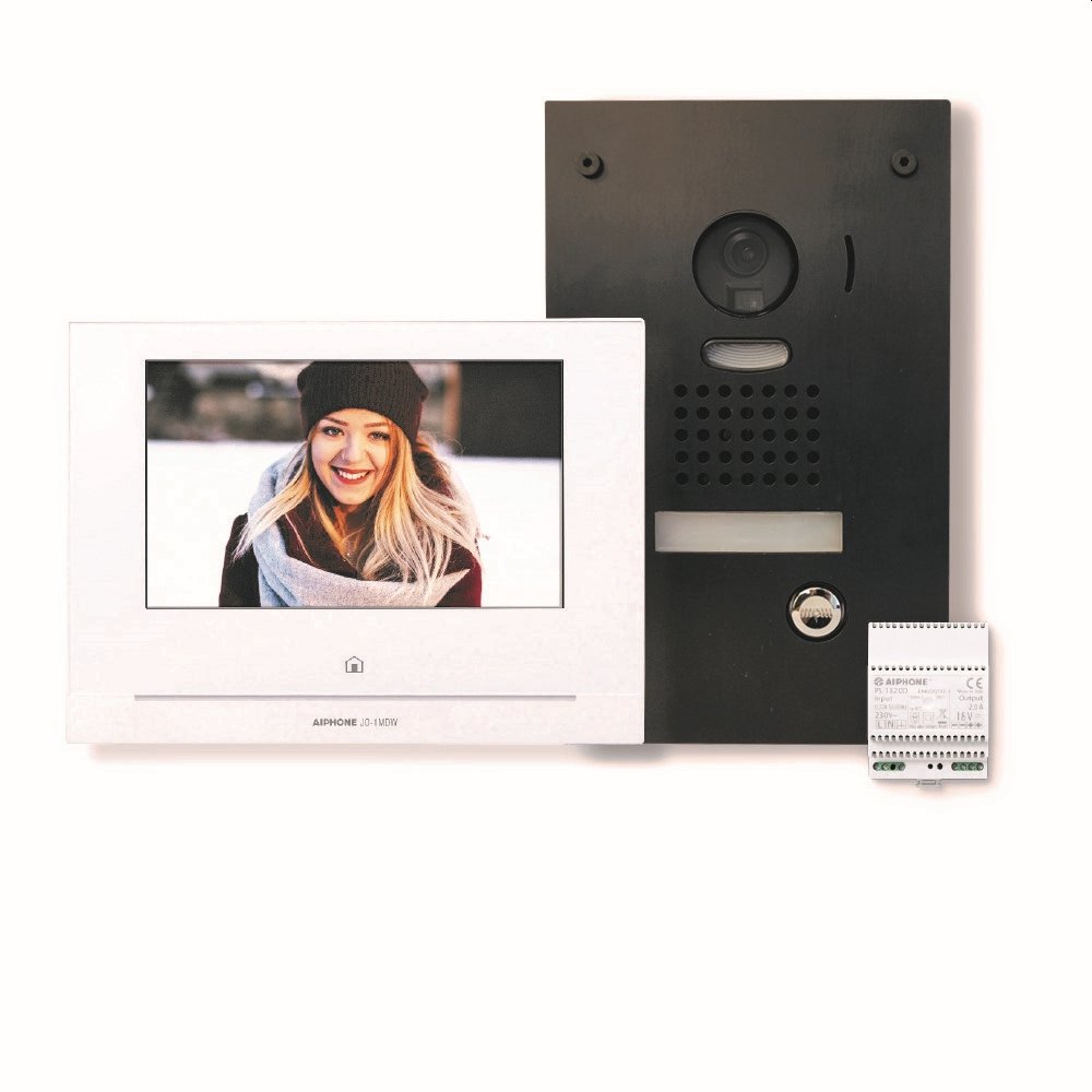 Aiphone - Videokit, 7" wifi monitor & zwarte inbouwdeurpost - A01008421