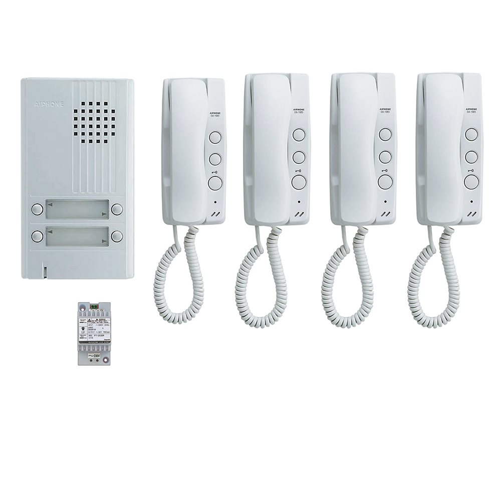 Aiphone - Analoge parlofoonkit voor 4 appartementen - A01008202