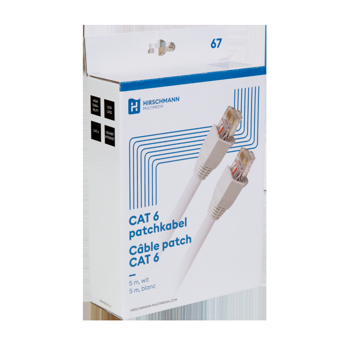 Hirschmann - 5m witte CAT6 patchkabel RJ45 - 695020405