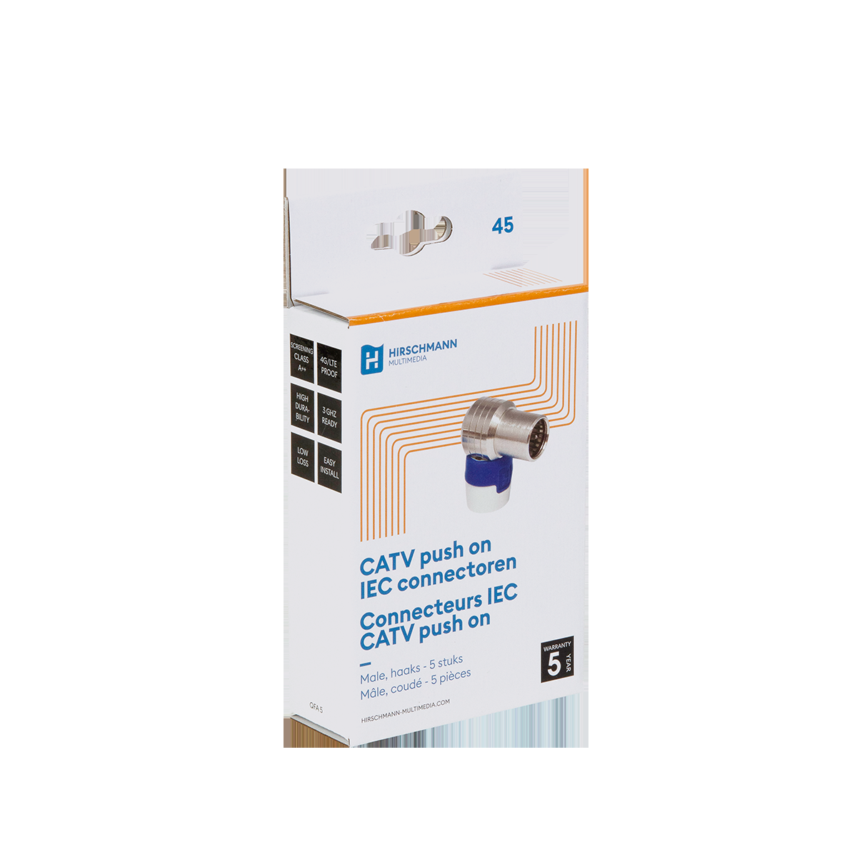 Hirschmann - Haakse push on quick F connector - 695020574