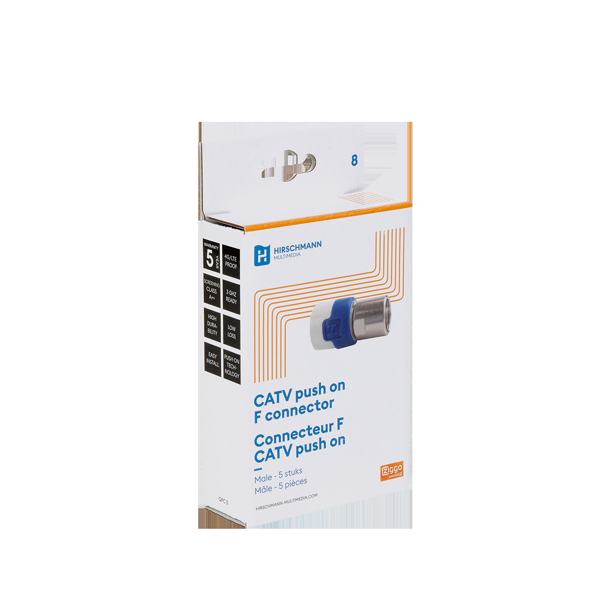 Hirschmann - Rechte push on quick F connector - 695021145