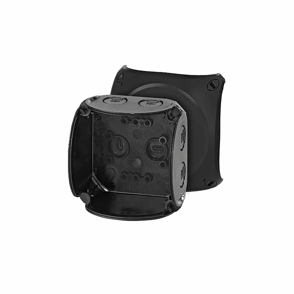Hensel - AFTAKDOOS LEEG 93x93x62 weersbestendig ZWART - KF0200B