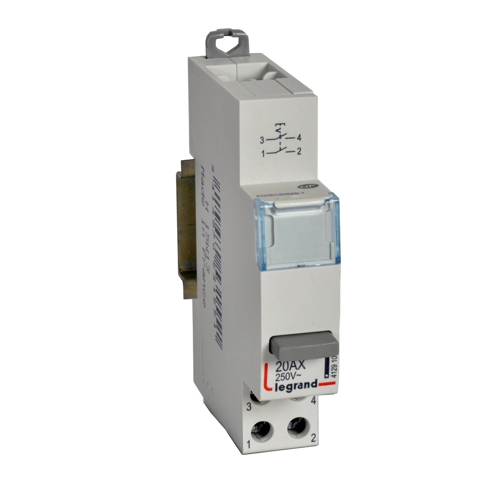 Legrand - CX³ druk. schak. 2NO 20A 250V enkele functie 1 module - 412910