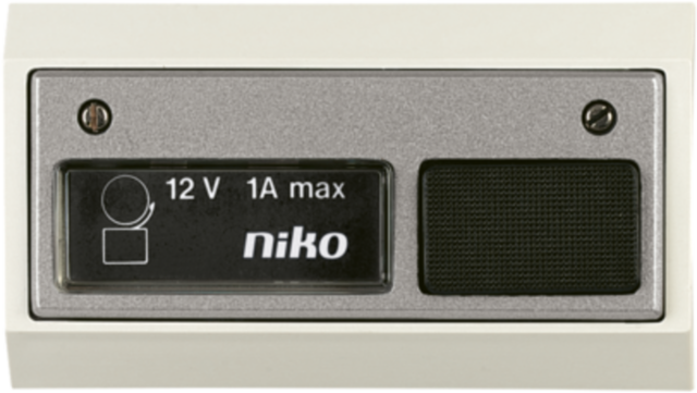 Niko - Toegangscontrole deurbel 12V~1A incl. lamp, wit/alumi - 05-540-33