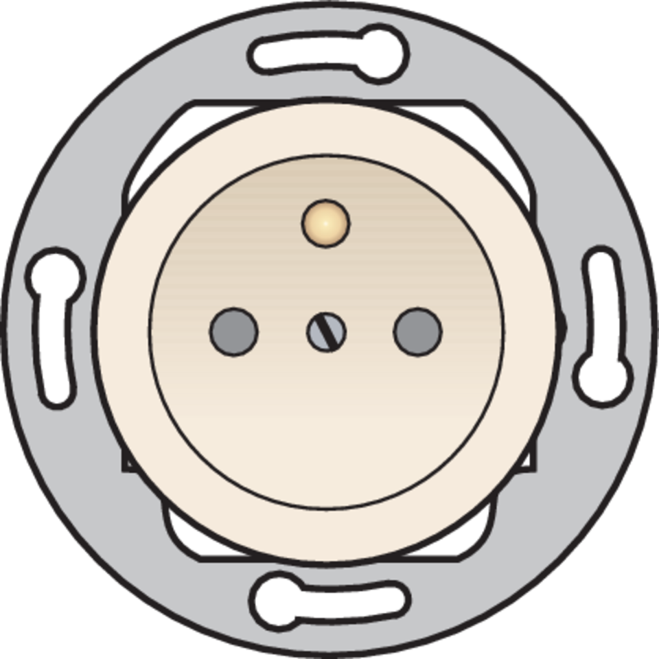 Niko 100-26610: Gekleurd stopcontact met penaarde en beschermingsafsluiters voor vloerdozen, inbouwdiepte 28,5 mm, schroefklemmen, cream - Image 2