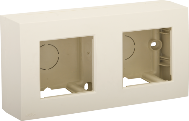 Niko - Tweevoudige opbouwkit voor twee inbouwfuncties, cream - 100-80200