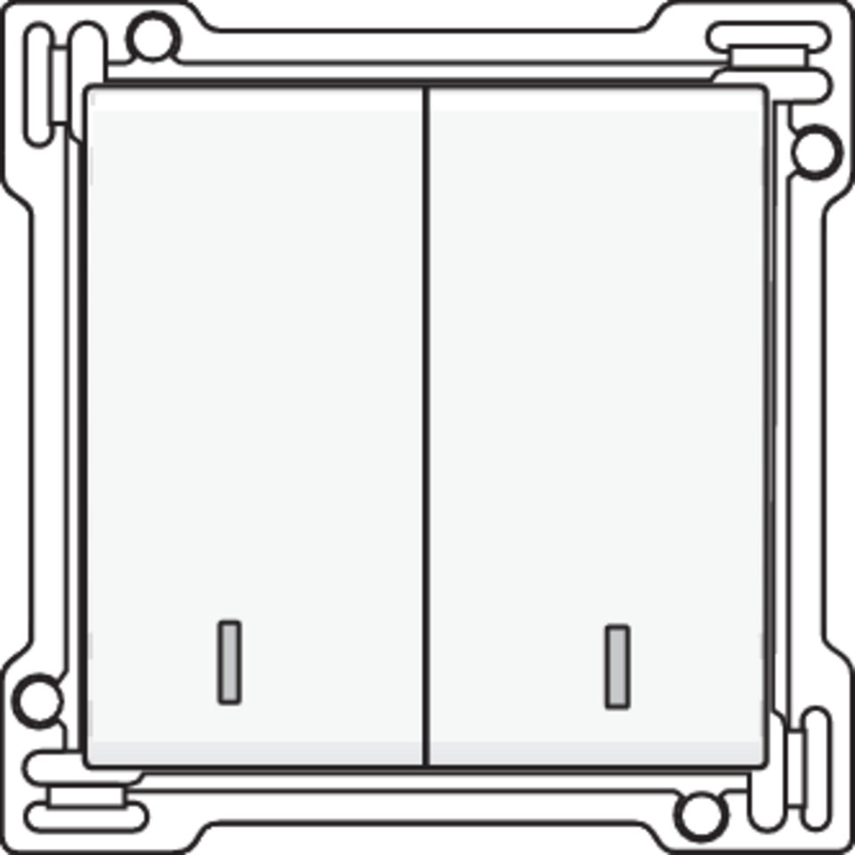 Niko 101-61507: Afwerkingsset met dubbele lens voor serieschakelaar, wisselschakelaar + drukknop N.O., dubbele wisselschakelaar of dubbele drukknop N.O. of N.G., white - Image 2