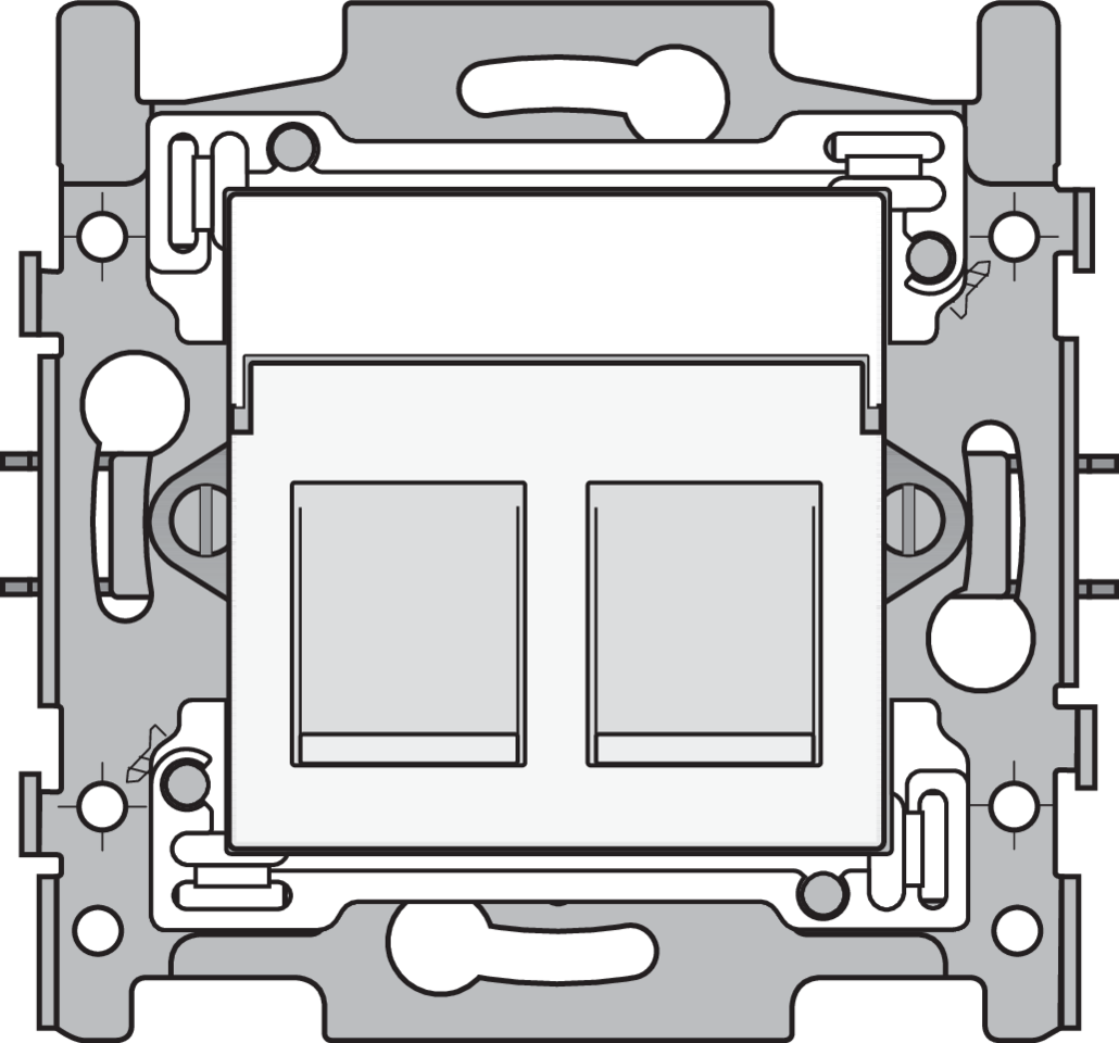 Niko 101-66167: 2 RJ45-aansluitingen STP Cat. 6, klaar voor PoE++, vlakke uitvoering, incl. sokkel 60 x 71 mm met klauwbevestiging en afwerkingsset, white - Image 2