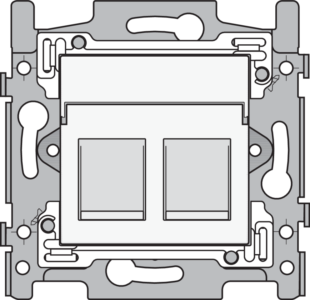 Niko 101-66252: 2 RJ45-aansluitingen UTP Cat. 5E, klaar voor PoE++, vlakke uitvoering, incl. sokkel 60 x 71 mm met schroefbevestiging en afwerkingsset, white - Image 2