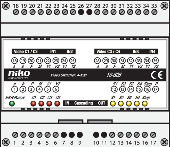 Niko - Toegangscontrole modulaire switcher voor het sturen v - 10-826