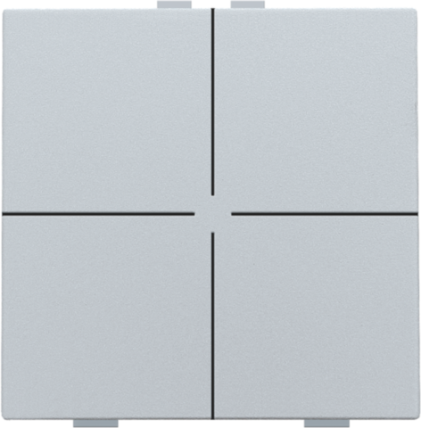 Niko - Viervoudige drukknop voor Niko Home Control, sterling coated - 121-51004