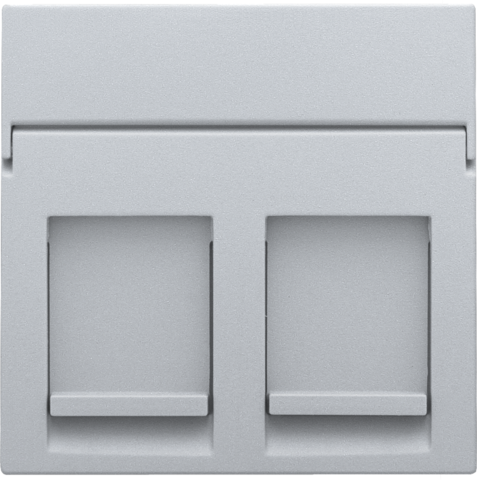 Niko - Centraalplaat data 2x RJ, sterling coated - 121-65200