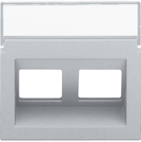 Niko - Centraalplaat data 2x RJ schuine uitgang, sterling coated - 121-65400