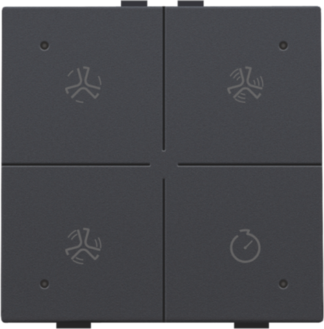 Niko - Ventilatiebediening met led voor Niko Home Control, anthraci - 122-52054
