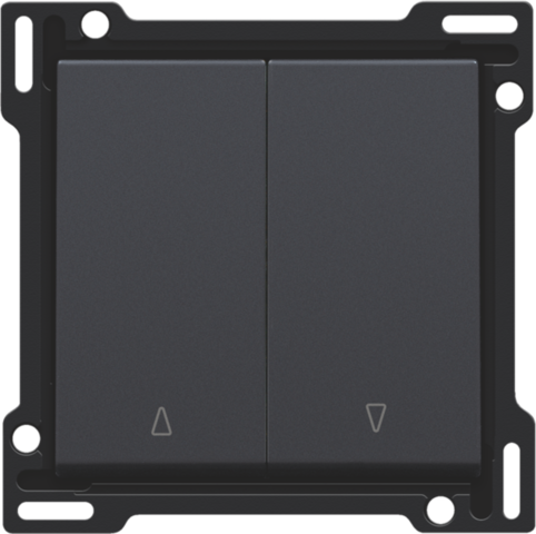 Niko - Afwerkingsset voor tweevoudige rolluikdrukknop, anthracite c - 122-65914