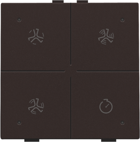 Niko - Ventilatiebediening met led voor Niko Home Control, dark bro - 124-52054