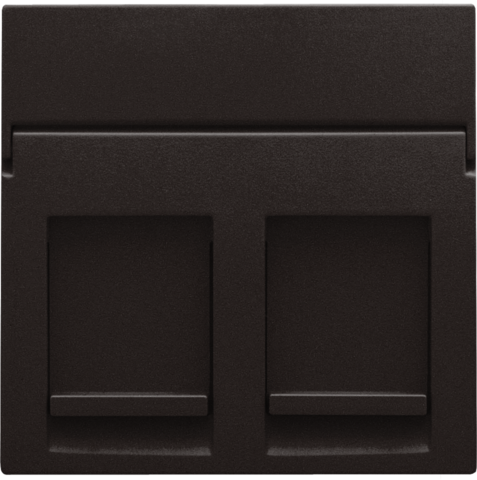 Niko - Centraalplaat data 2x RJ, dark brown coated - 124-65200