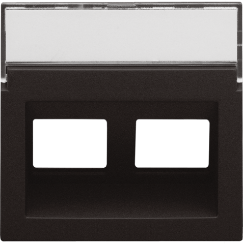 Niko - Centraalplaat data 2x RJ schuine uitgang, dark brown coated - 124-65400