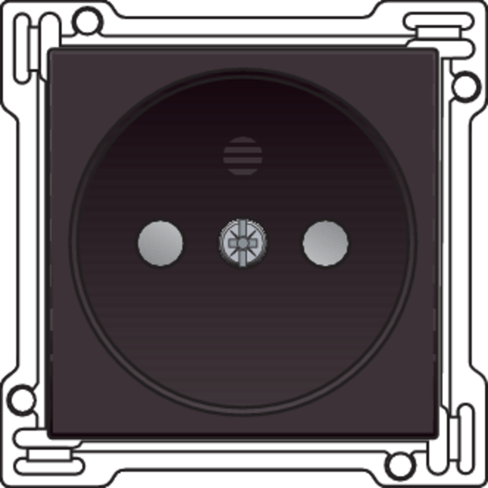 Niko 124-66501: Afwerkingsset voor stopcontact zonder aarding met beschermingsafsluiters, inbouwdiepte 21 mm, dark brown coated - Image 2