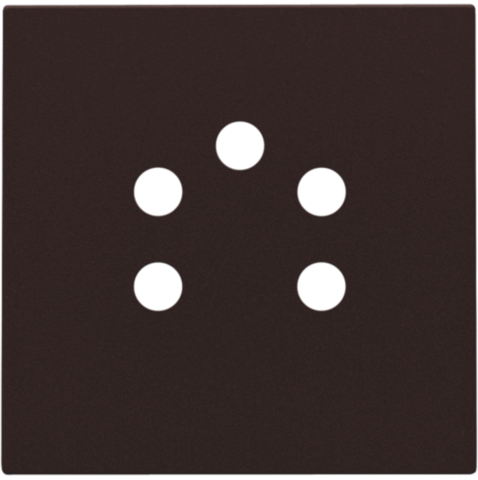 Niko - Afwerkingsset voor 5 polige telefooncontactdoos, dark brown - 124-69001