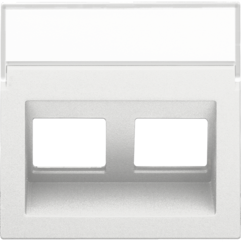 Niko - Centraalplaat data 2x RJ schuine uitgang, white coated - 154-65400