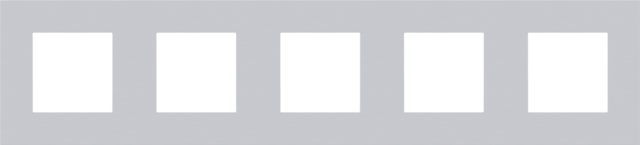 Niko - Vijfvoudige afdekplaat, 71 mm centerafstand, Pure alu g - 155-76005