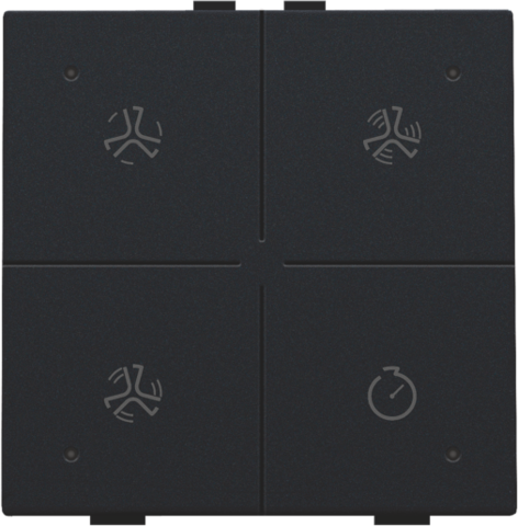 Niko - Ventilatiebediening met led voor Niko Home Control, black co - 161-52054