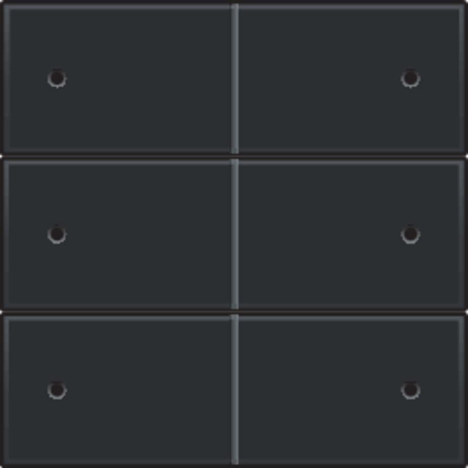 Niko 161-60150: Afwerkingsset voor 6-voudige potentiaalvrije drukknop, 24 V, met leds, black coated - Image 2