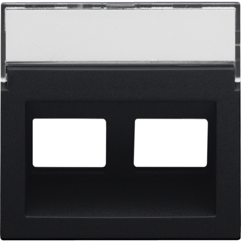 Niko - Centraalplaat data 2x RJ schuine uitgang, black coated - 161-65400